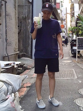 「fragment design（フラグメントデザイン）のアイテム（Tシャツ/カットソー）」を使った、Ö sēvenさん（メンズ・163cm）の夏コーディネート