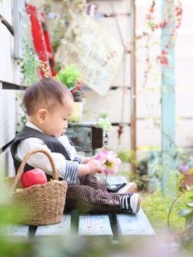 「おめかしコーデ」｜こがめさん（キッズ・70cm）の冬コーディネート