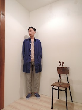 「コーディネート」｜「アイテム（ステンカラーコート）」を使った、ReTrickさん（メンズ・170cm）の冬コーディネート