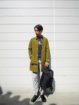 「MANEBU（マネブ）のアイテム（ブーツ）」を使った、ReTrickさん（メンズ・170cm）の冬コーディネート