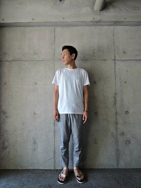 「melple（メイプル）のアイテム（パンツ）」を使った、ReTrickさん（メンズ・170cm）の夏コーディネート
