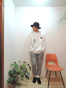 「MANEBU（マネブ）のアイテム（ブーツ）」を使った、ReTrickさん（メンズ・170cm）の秋コーディネート