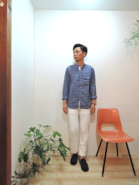 「MANEBU（マネブ）のアイテム（ブーツ）」を使った、ReTrickさん（メンズ・170cm）の秋コーディネート
