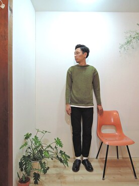 「MANEBU（マネブ）のアイテム（ブーツ）」を使った、ReTrickさん（メンズ・170cm）の秋コーディネート