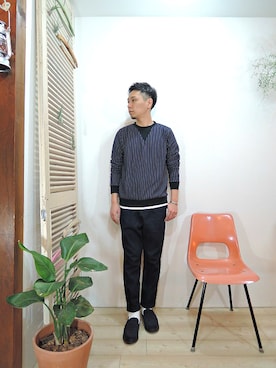 「MANEBU（マネブ）のアイテム（ブーツ）」を使った、ReTrickさん（メンズ・170cm）の冬コーディネート