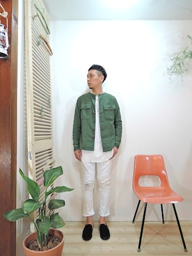 「MANEBU（マネブ）のアイテム（その他シューズ）」を使った、ReTrickさん（メンズ・170cm）の春コーディネート