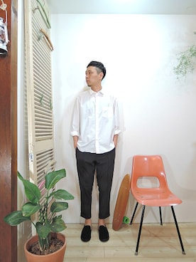 「MANEBU（マネブ）のアイテム（その他シューズ）」を使った、ReTrickさん（メンズ・170cm）の春コーディネート