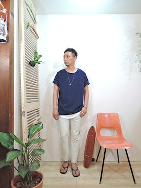 「melple（メイプル）のアイテム（アクセサリー）」を使った、ReTrickさん（メンズ・170cm）の夏コーディネート