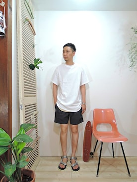 「melple（メイプル）のアイテム」を使った、ReTrickさん（メンズ・170cm）の夏コーディネート