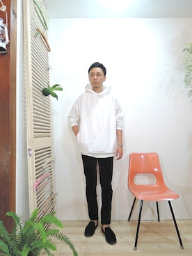 「MANUAL ALPHABET（マニュアル アルファベット）のアイテム（その他アウター）」を使った、ReTrickさん（メンズ・170cm）の秋コーディネート
