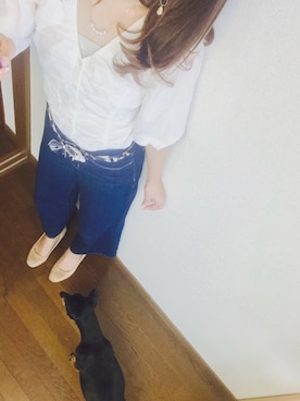 「ガウチョパンツ」｜「アイテム（デニムパンツ）」を使った、★misaking★さん（レディース・156cm）の夏コーディネート