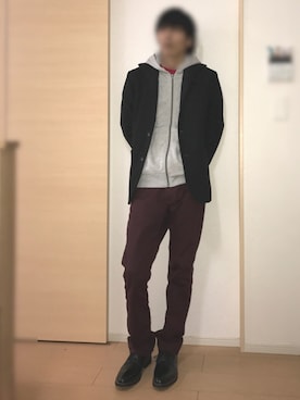 「improves（インプローブス）のアイテム（パーカー）」を使った、sprayさん（メンズ・169cm）の冬コーディネート