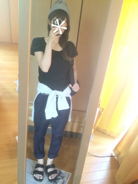 「グレーニット帽」｜skさん（レディース・156cm）の夏コーディネート