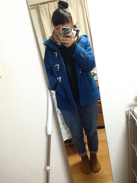 「B.L.U.E（ビーエルユーイー）のアイテム（ジャケット/アウター）」を使った、やゆさん（レディース・156cm）の冬コーディネート