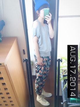 「サマーニット」｜「アイテム（雑貨/ホビー）」を使った、かんたんさん（レディース・154cm）の夏コーディネート