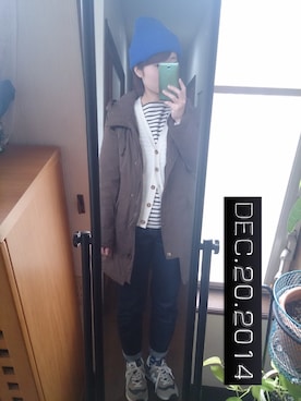 「Anna Kerry（アンナケリー）のアイテム（モッズコート）」を使った、かんたんさん（レディース・154cm）の冬コーディネート