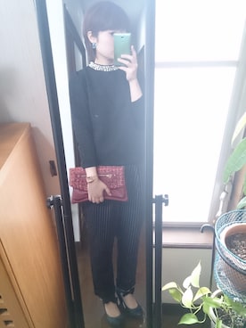 「アイテム（アナログ腕時計、ピンク系）」を使った、かんたんさん（レディース・154cm）の冬コーディネート