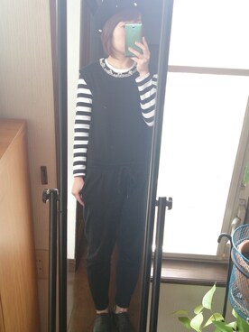 「hunch（ハンチ）のアイテム（つなぎ/オールインワン）」を使った、かんたんさん（レディース・154cm）の冬コーディネート