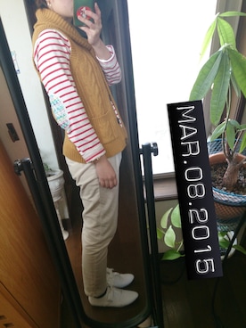 「アイテム（アナログ腕時計、ピンク系）」を使った、かんたんさん（レディース・154cm）の春コーディネート