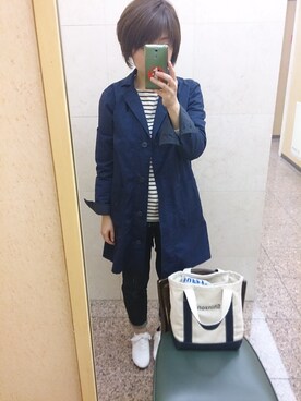 「アイテム（アナログ腕時計、ピンク系）」を使った、かんたんさん（レディース・154cm）の春コーディネート