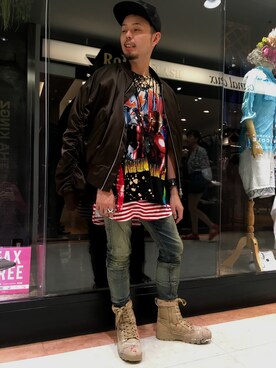 「REPRESENT（リプレゼント）のアイテム（ジャケット/アウター）」を使った、Koutaro Makitaさん（メンズ・168cm）の夏コーディネート