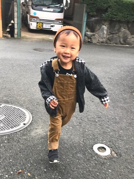 「SM2（エスエムツー）のアイテム（ジャケット/アウター）」を使った、syooomaさん（キッズ・90cm）の秋コーディネート