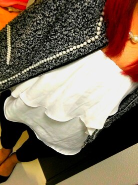 「CECIL McBEE（セシルマクビー）のアイテム（ノーカラージャケット）」を使った、☻さん（レディース・164cm）の春コーディネート