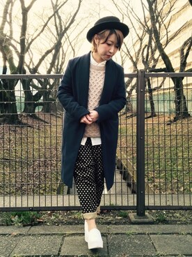 「ENVYM（アンビー）のアイテム（チェスターコート）」を使った、ReinAさん（レディース・151cm）の冬コーディネート