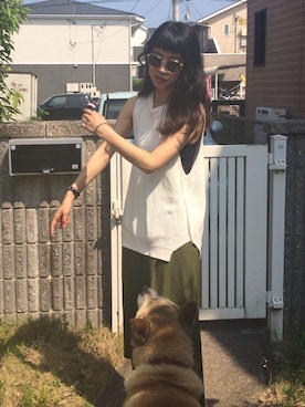 「アイテム（バングル/リストバンド）」を使った、Bさん（レディース・164cm・20代）の夏コーディネート