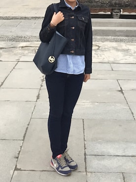 「Lee（リー）のアイテム（その他パンツ、その他）」を使った、Tianさん（レディース・164cm）の秋コーディネート