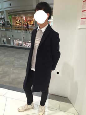 「ショッピング」｜「アイテム（チェスターコート）」を使った、けいすけさん（メンズ・173cm）の秋コーディネート