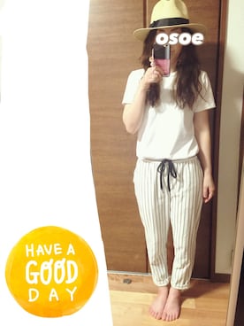 「Frederick（フレデリック）のアイテム（トップス）」を使った、オソエ～☆彡さん（レディース・154cm）の夏コーディネート