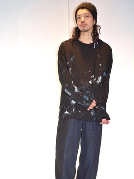 「my beautiful landlet（マイビューティフルランドレット）のアイテム（スウェット）」を使った、トヲルさん（メンズ・180cm）の春コーディネート