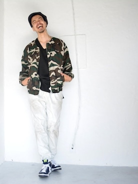 「my beautiful landlet（マイビューティフルランドレット）のアイテム（ジャケット/アウター）」を使った、トヲルさん（メンズ・180cm）の春コーディネート