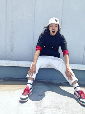 「Yohji Yamamoto（ヨウジヤマモト）のアイテム（トップス）」を使った、トヲルさん（メンズ・180cm）の春コーディネート