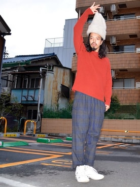 「YANTOR（ヤントル）のアイテム」を使った、トヲルさん（メンズ・180cm）の秋コーディネート
