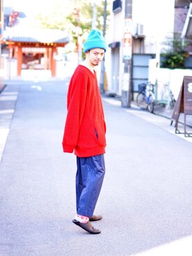 「AUTTAA」｜「アイテム（帽子）」を使った、トヲルさん（メンズ・180cm）の秋コーディネート