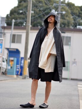 「my beautiful landlet（マイビューティフルランドレット）のアイテム（その他アウター）」を使った、トヲルさん（メンズ・180cm）の秋コーディネート