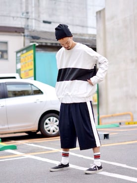 「my beautiful landlet（マイビューティフルランドレット）のアイテム（その他トップス）」を使った、トヲルさん（メンズ・180cm）の秋コーディネート