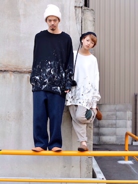 「my beautiful landlet（マイビューティフルランドレット）のアイテム（スウェット）」を使った、トヲルさん（メンズ・180cm）の秋コーディネート