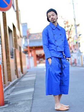 「Yohji Yamamoto（ヨウジヤマモト）のアイテム（帽子）」を使った、トヲルさん（メンズ・180cm）の冬コーディネート