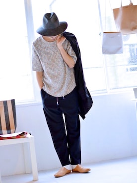 「AUTTAA」｜「アイテム（帽子）」を使った、トヲルさん（メンズ・180cm）の春コーディネート