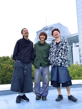 「Yohji Yamamoto（ヨウジヤマモト）のアイテム（トップス）」を使った、トヲルさん（メンズ・180cm）の秋コーディネート