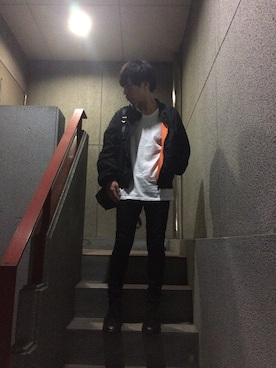 「LAD MUSICIAN（ラッドミュージシャン）のアイテム（ミリタリージャケット）」を使った、しんぺーさん（メンズ・171cm）の春コーディネート