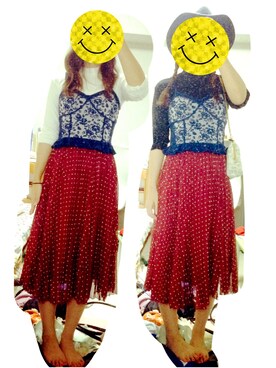 「アイテム（チューブトップ、ブルー系）」を使った、主に保存用です。さん（レディース・153cm）の秋コーディネート