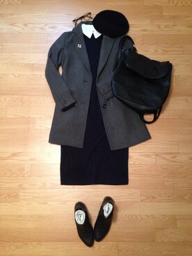 「SMELLY（スメリー）のアイテム（ピアス（両耳用））」を使った、anmiiさん（レディース・158cm）の冬コーディネート