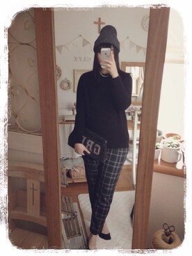 「アイテム（クラッチバッグ、グレー系）」を使った、ecru*さん（レディース・162cm）の冬コーディネート