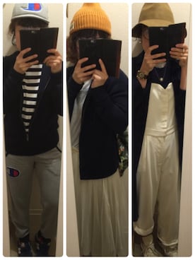 「BEAMS（ビームス）のアイテム（サロペット/オーバーオール）」を使った、なくちゃんさん（レディース・154cm）の秋コーディネート