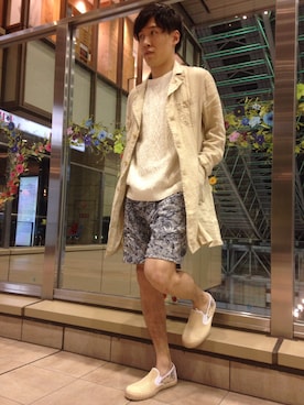 「サマーニット」｜「アイテム（その他アウター）」を使った、ANOTHER SIDE SQUARE 大阪LUCUA店 スタッフさん（メンズ・167cm）の春コーディネート