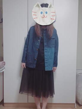 「chambre de charme（シャンブルドゥシャーム）のアイテム（デニムジャケット）」を使った、M____v____Mさん（レディース・164cm）の秋コーディネート